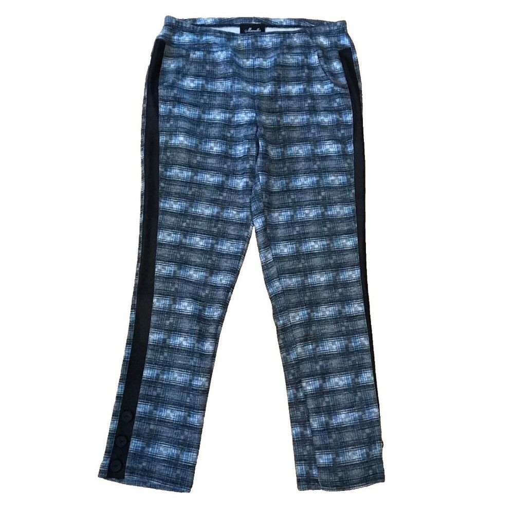 Marallis Jogger Yoga Pants Wms Lg Blue Grey Straight Leg Stretchy Pocket Sparkle